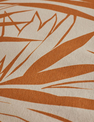 Majesty Palm Raw Canvas Fabric Swatch by Wallshoppe, Terracotta