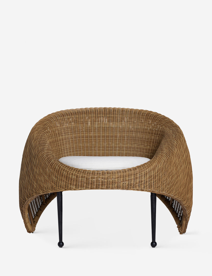 #color::natural | Marisol sculptural wicker outdoor accent chair.