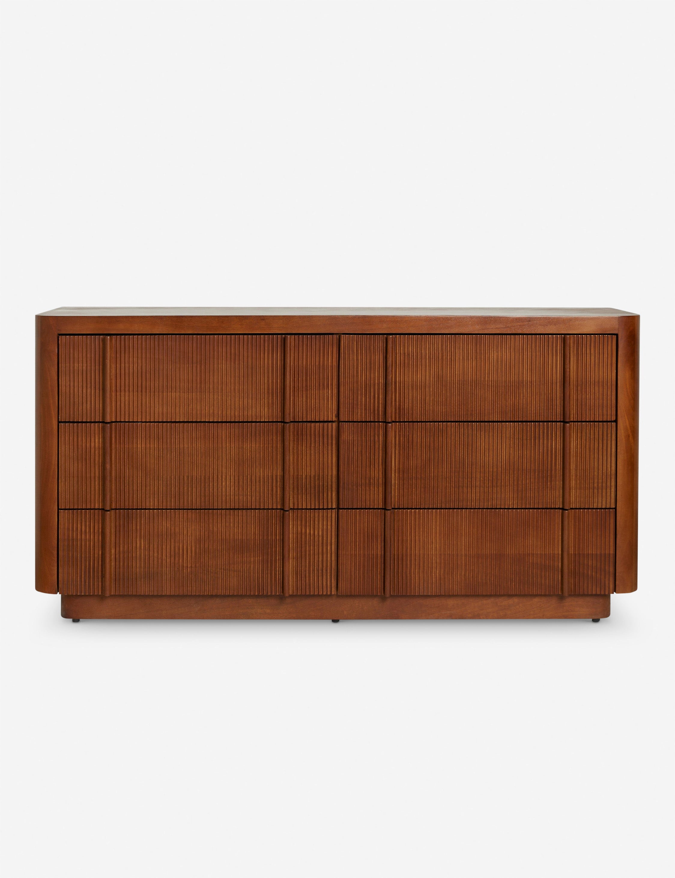 mid century modern groove wood 6 drawer dresser saracina home Saracina Home - Brandclub - Mid-Century Modern Groove Wood 6 Drawer Dresser Caramel