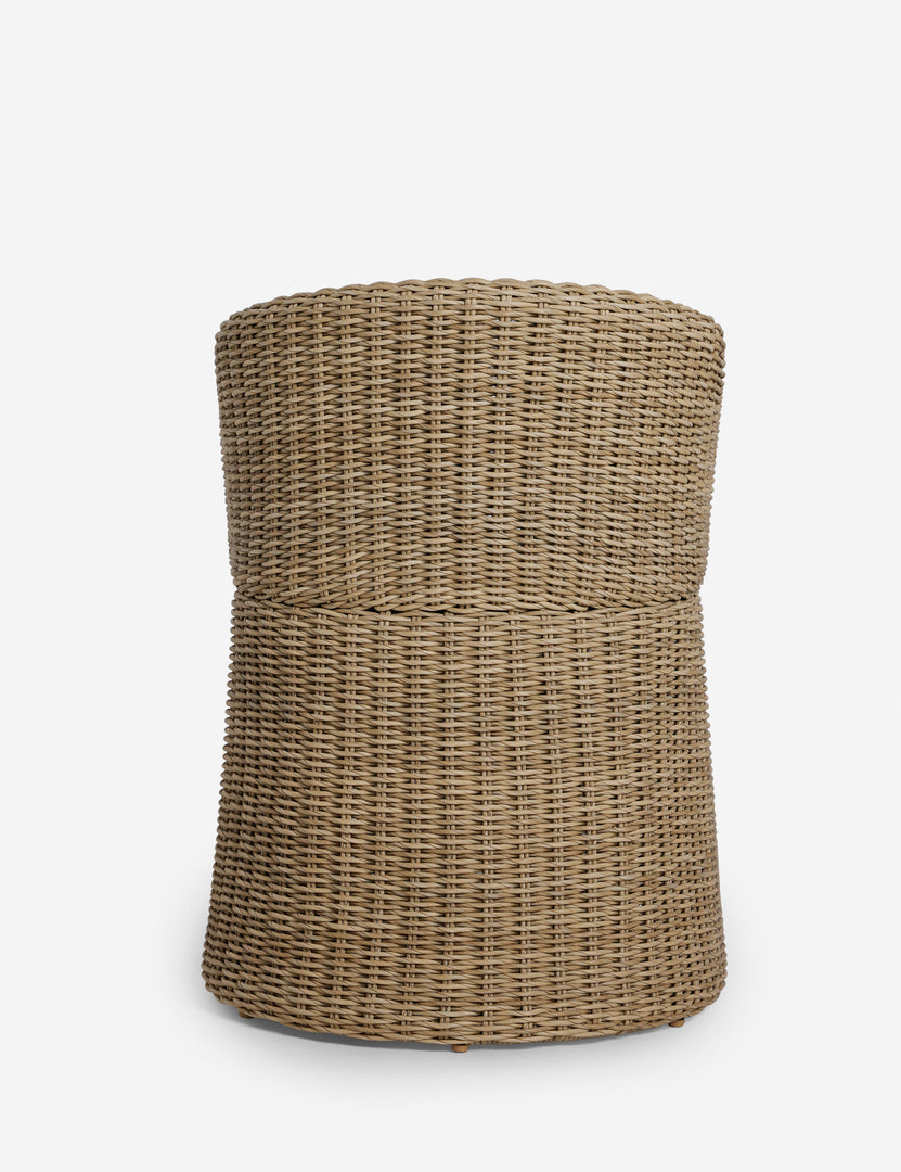 #color::natural | Back of the Mettam modern wicker outdoor dining chair.