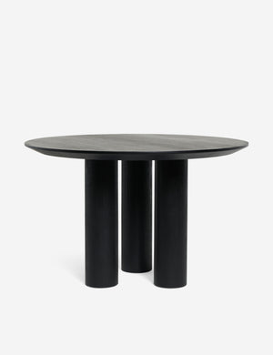 Mojave round minimalist dining table in black.