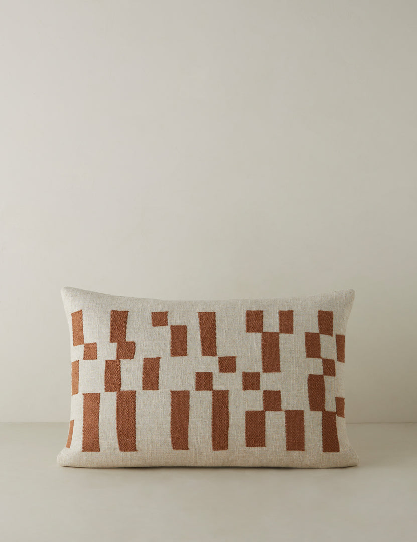#style::lumbar | Mosaic Linen Lumbar Pillow by Elan Byrd.