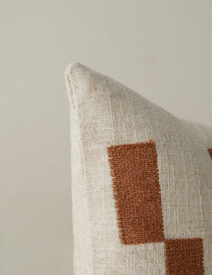 Corner of the Mosaic Linen Lumbar Pillow by Elan Byrd.