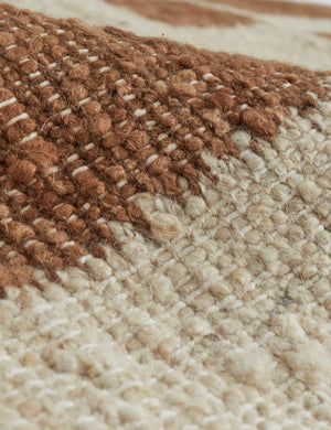 Close up view of the texture of the Mosaic Handwoven Wool Rug by Elan Byrd.