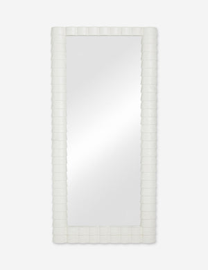 Munro white sculptural modern floor mirror.