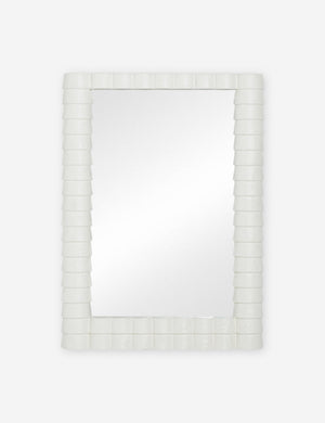 Munro white sculptural modern wall mirror.