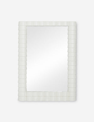 Munro white sculptural modern wall mirror.
