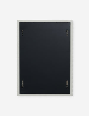 Back of the Munro white sculptural modern wall mirror.