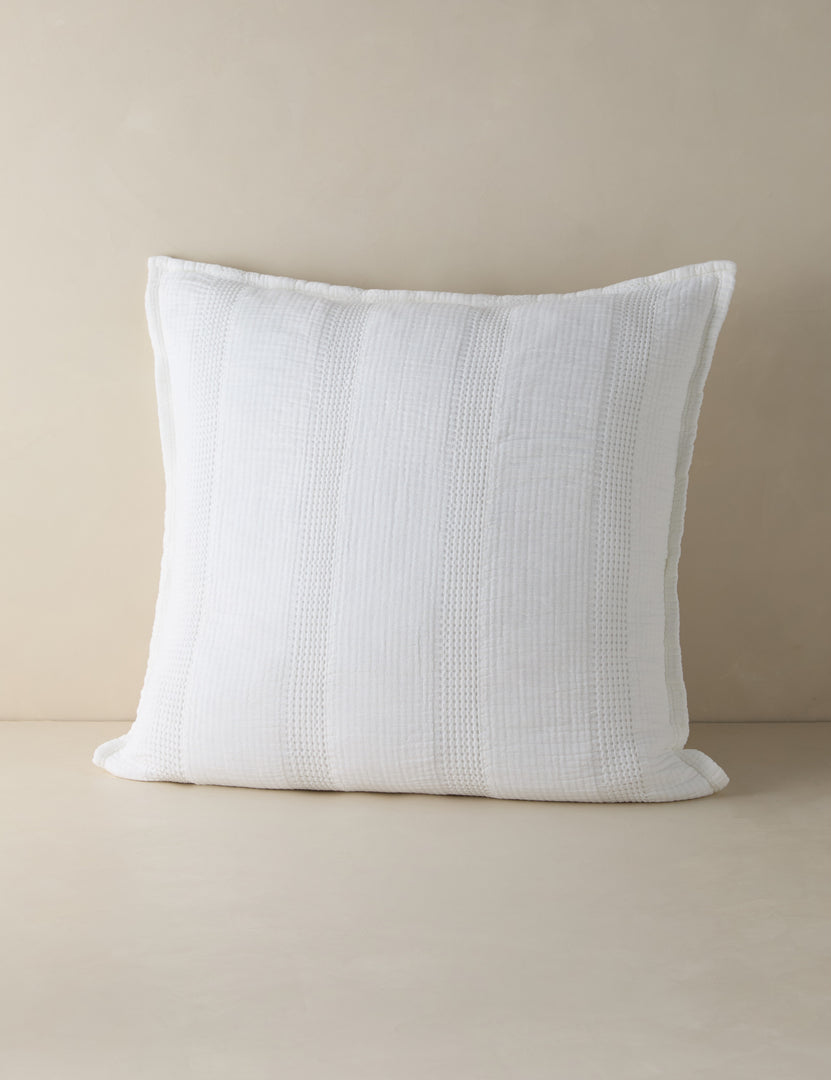 #color::white #size::euro | Nantucket Cotton Matelasse White Euro Sham by Pom Pom at Home