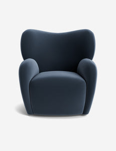 Open Box: Ovid Swivel Chair, Blue Modern Velvet by Aimee Song