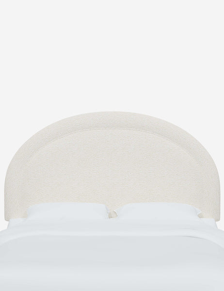 #color::cream-sherpa #size::full #size::queen #size::king #size::cal-king | Odele Cream Sherpa arched upholstered headboard with a melted border