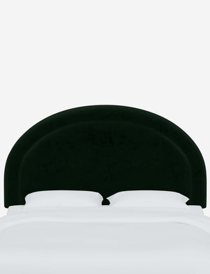 Odele Emerald Green Velvet arched upholstered headboard with a melted border
