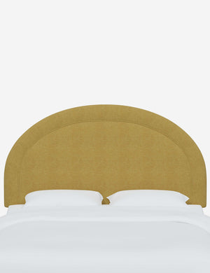 Odele Golden Linen arched upholstered headboard with a melted border