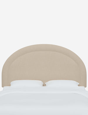 Odele natural Linen arched upholstered headboard with a melted border