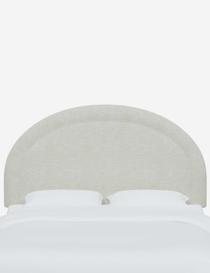 Odele White Boucle arched upholstered headboard with a melted border