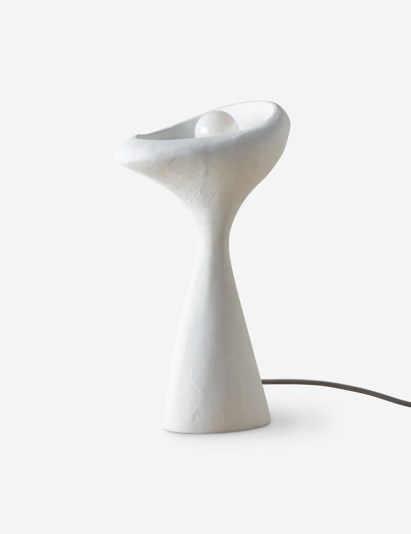 #color::white | Odette matte white sculptural table lamp