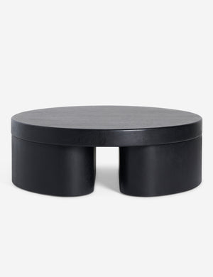 Olga round modern black oak coffee table