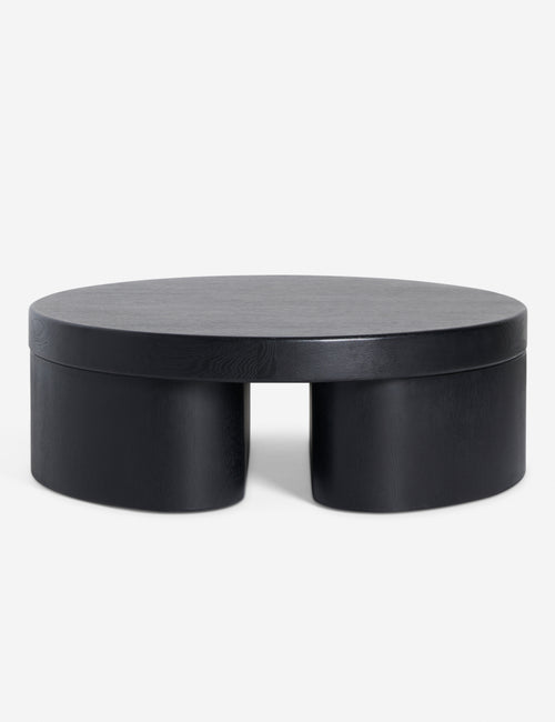 | Olga round modern black oak coffee table