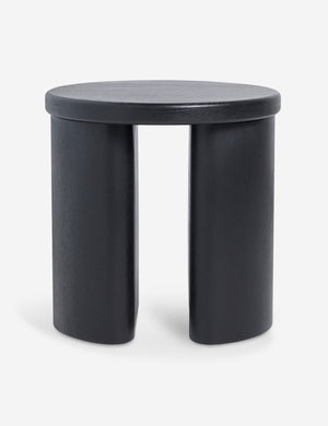 Olga round modern black oak side table