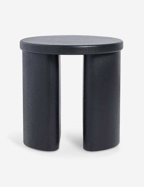 | Olga round modern black oak side table