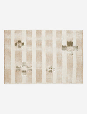 Orion handwoven neutral striped outdoor rug by Sarah Sherman Samuel.