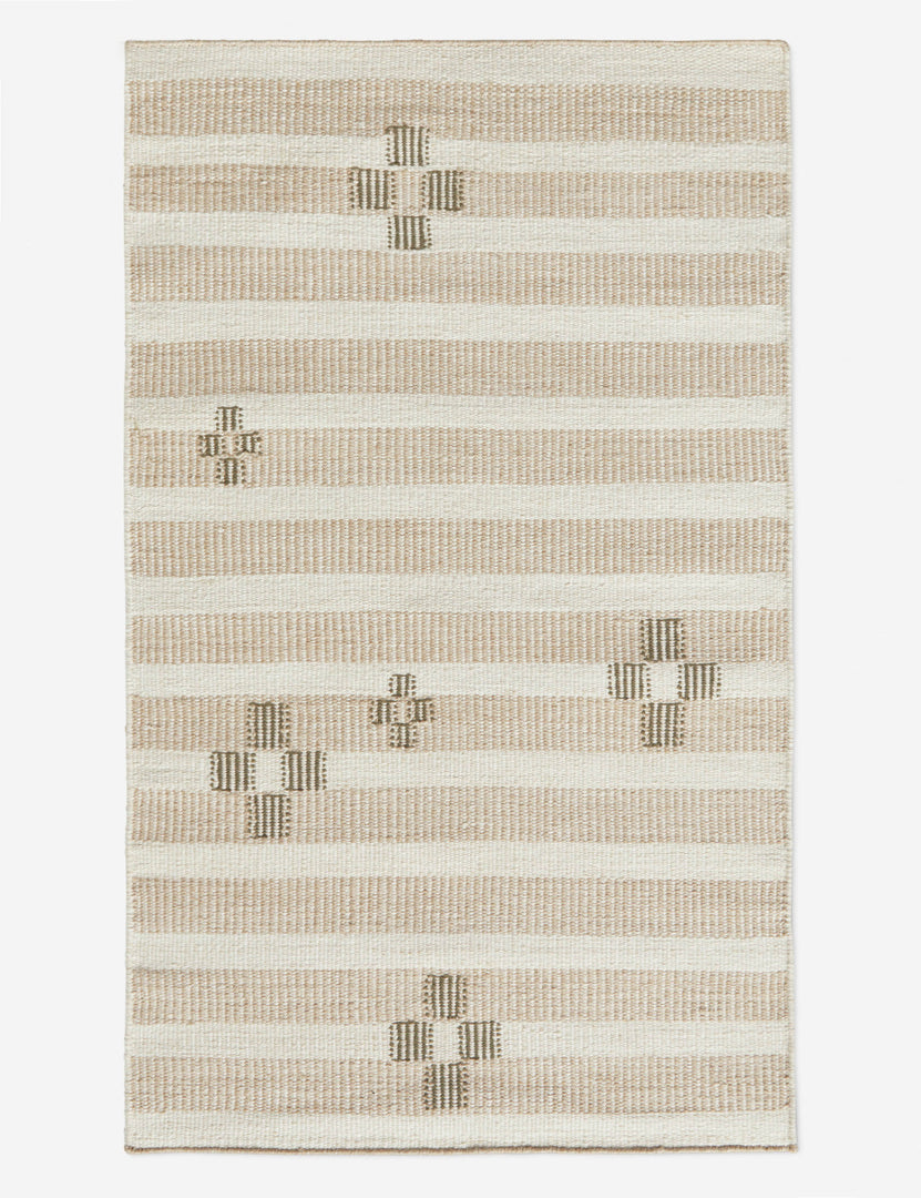 #size::3--x-5- | Orion handwoven neutral striped outdoor rug by Sarah Sherman Samuel.