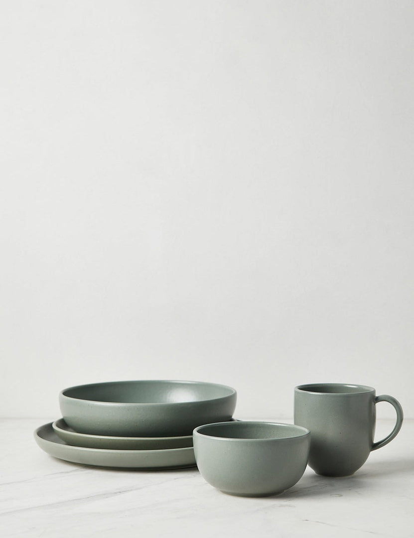 #color::artichoke #style::5-piece-set | Pacifica artichoke green Dinnerware 5-Piece Place Setting by Casafina
