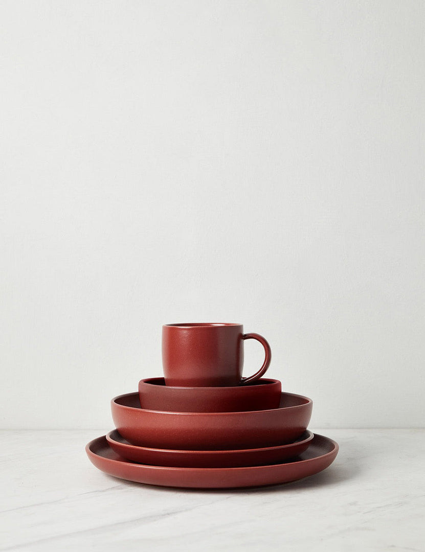 #color::cayenne #style::5-piece-set | Pacifica cayenne red Dinnerware 5-Piece Place Setting by Casafina