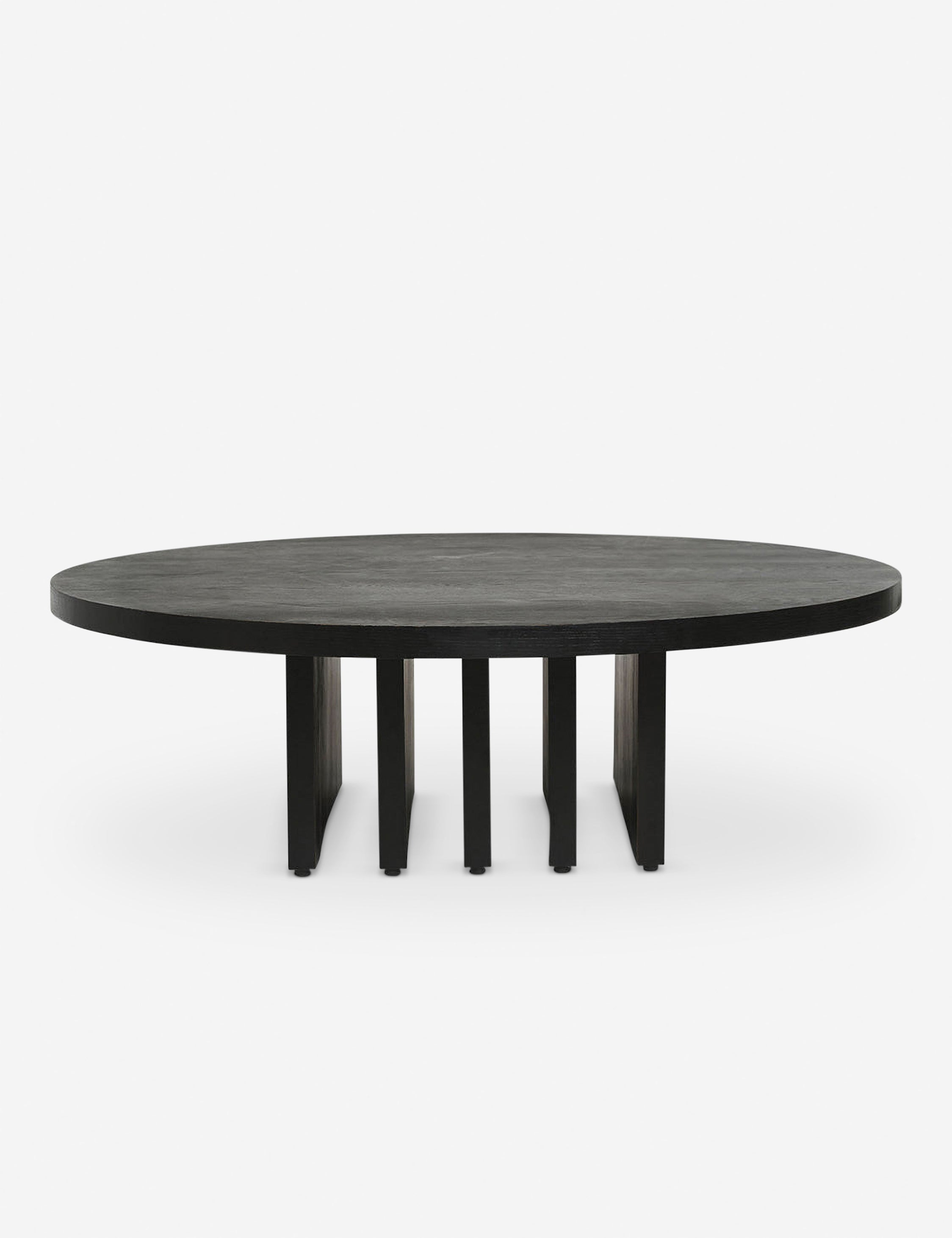 #color::black | Head-on view of the Pentwater black wooden Round Coffee Table