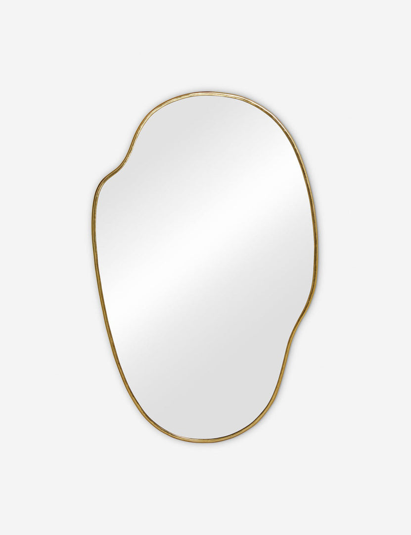 #color::gold  #size::large | Large Puddle mirror with a free-curving gold frame that mimics a puddle shape by Sarah Sherman Samuel