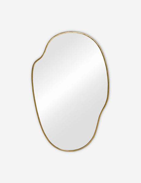#color::gold  #size::large | Large Puddle mirror with a free-curving gold frame that mimics a puddle shape by Sarah Sherman Samuel