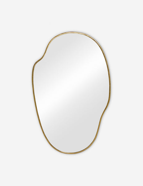 #size::large | Large Puddle mirror with a free-curving gold frame that mimics a puddle shape by Sarah Sherman Samuel