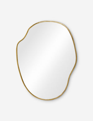 Small Puddle mirror with a free-curving gold frame that mimics a puddle shape by Sarah Sherman Samuel