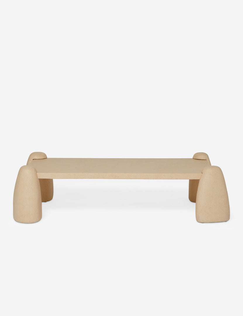 | Front view of the Quarry sculptural concrete coffee table
