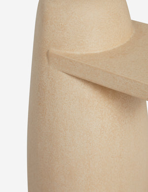 Close up view of the Quarry sculptural concrete side table
