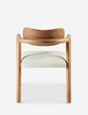 Back of the Elvia sculptural white cedar dining chair.