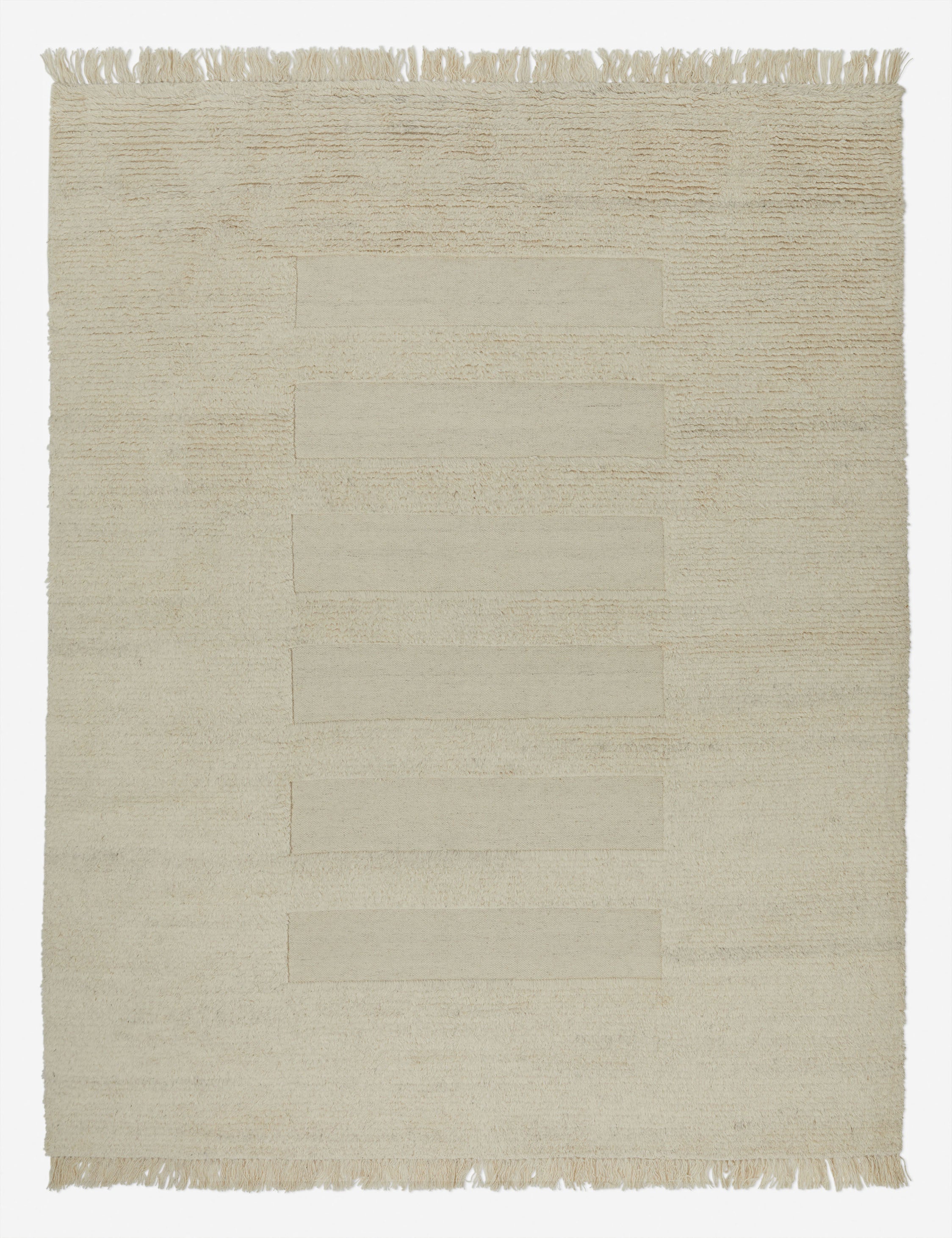 #color::ivory #size::6--x-9- #size::8--x-10- #size::9--x-12- #size::10--x-14- #size::12--x-15- | Raita subtle bar patter fringe area rug in ivory