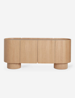 Raphael modern rounded honey oak sideboard cabinet