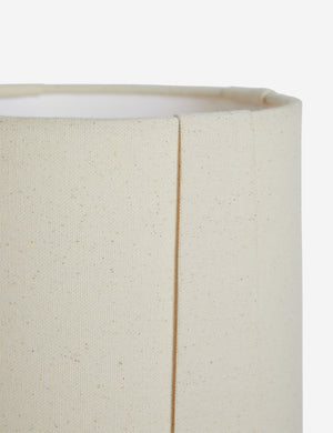 Close up of the shade of the Rhodes sculptural ceramic table lamp.