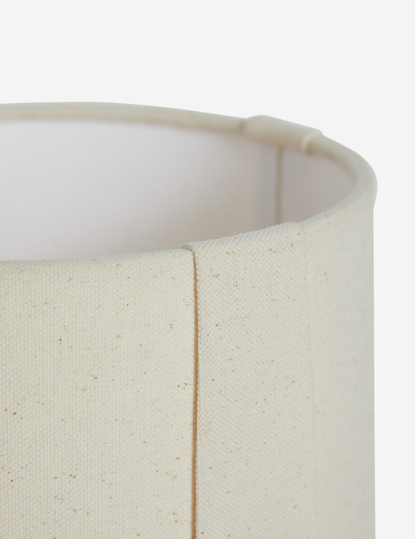 #color::terracotta | Close up of the shade of the Rhodes sculptural ceramic table lamp.