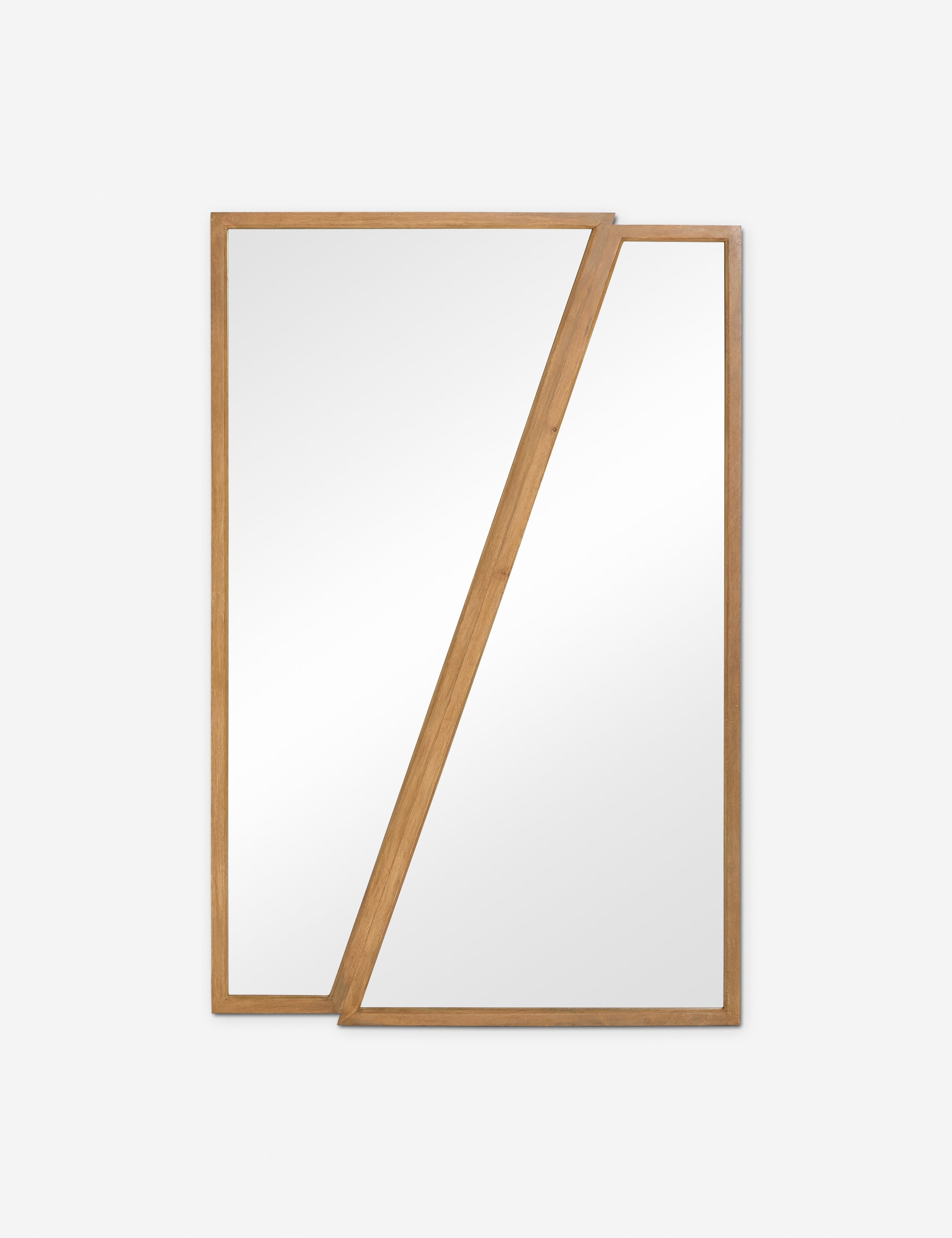 #color::natural | Rima diptych design angled frame wall mirror.