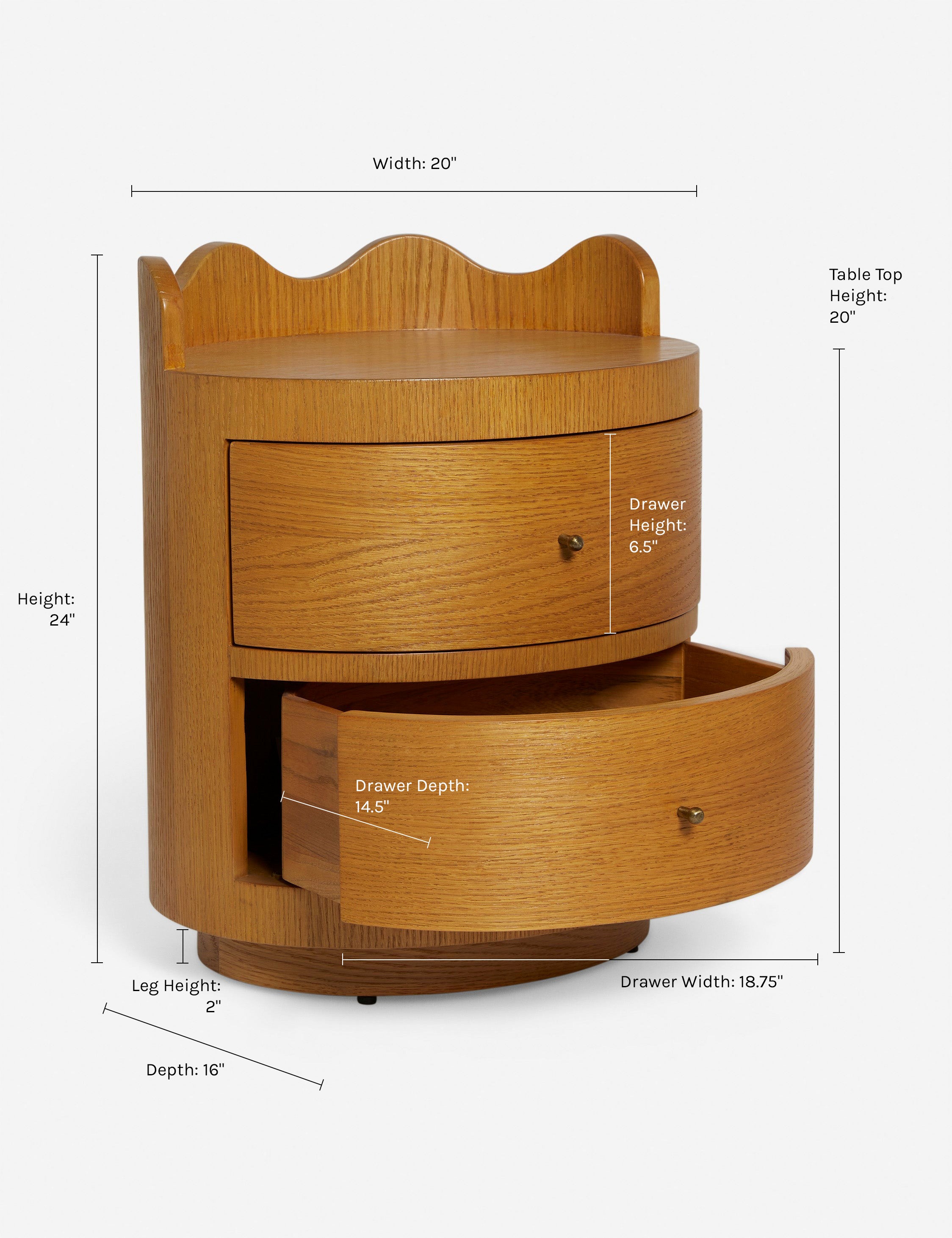 Sarah Sherman Samuel Ripple Nightstand - Thumbnail 5