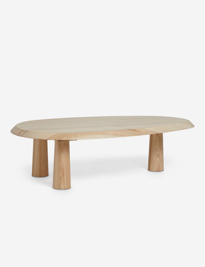 Rodolfo organic oval natural wood coffee table