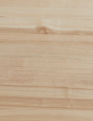 Close up view of the natural ash wood grain of the Rodolfo coffee table