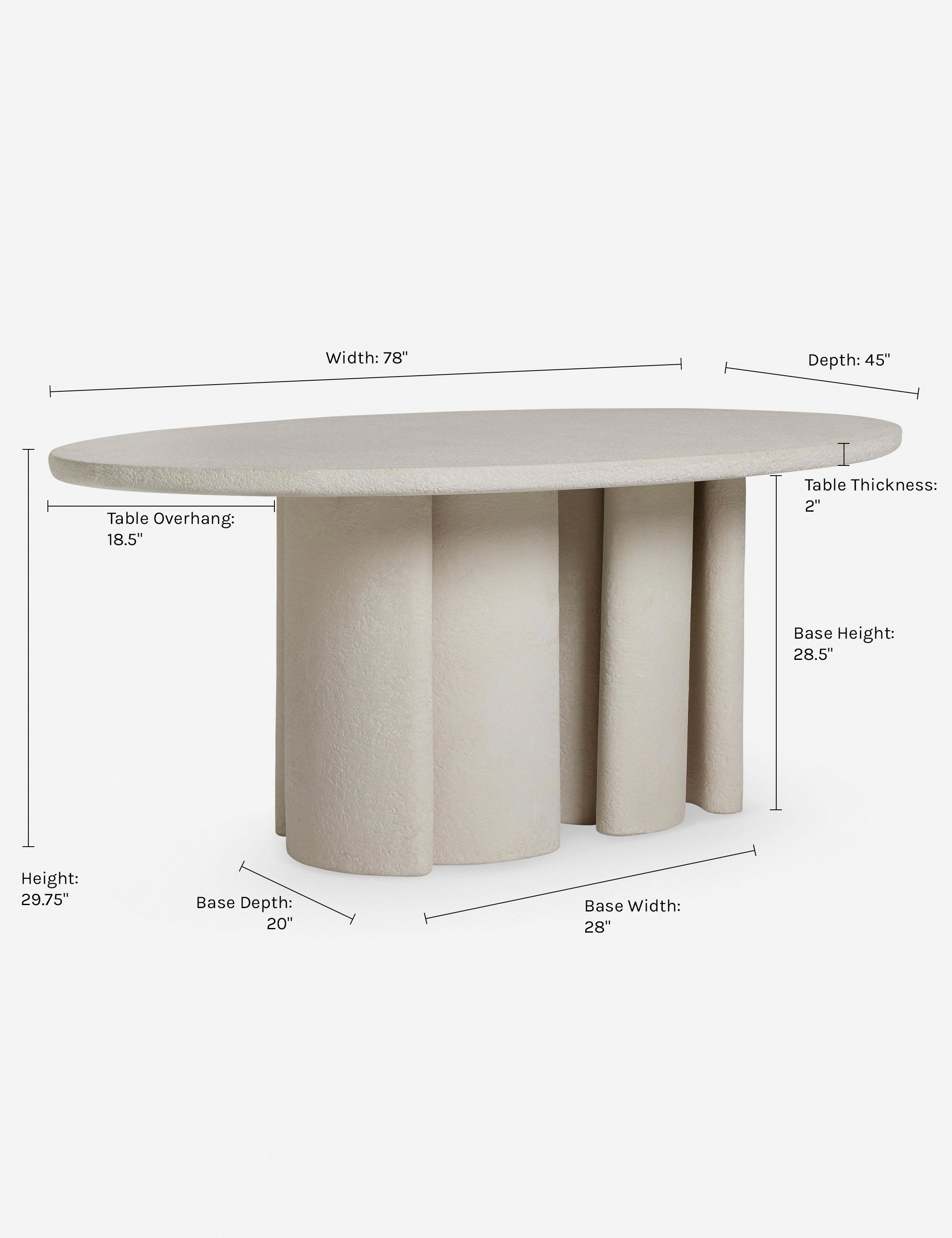 Rodrigo Indoor / Outdoor Oval Dining Table - Thumbnail 4