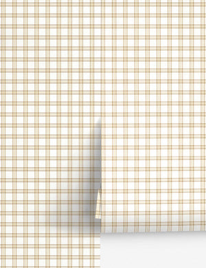 Rogers Plaid Wallpaper Swatch by Nathan Turner, Gold