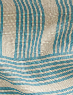 Roman Holiday Grid Flax Linen Fabric Swatch by Wallshoppe, Blue