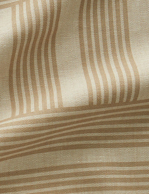 Roman Holiday Grid Flax Linen Fabric Swatch by Wallshoppe, Taupe