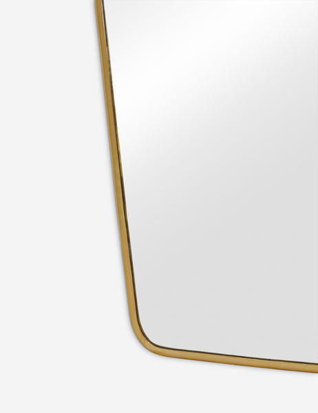 #color::gold | The bottom corner of the Rook golden full length mirror