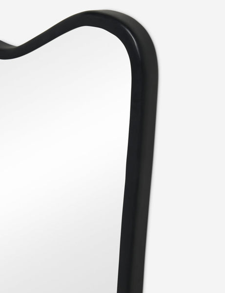 #color::black | The top corner of the Rook charcoal gray mirror